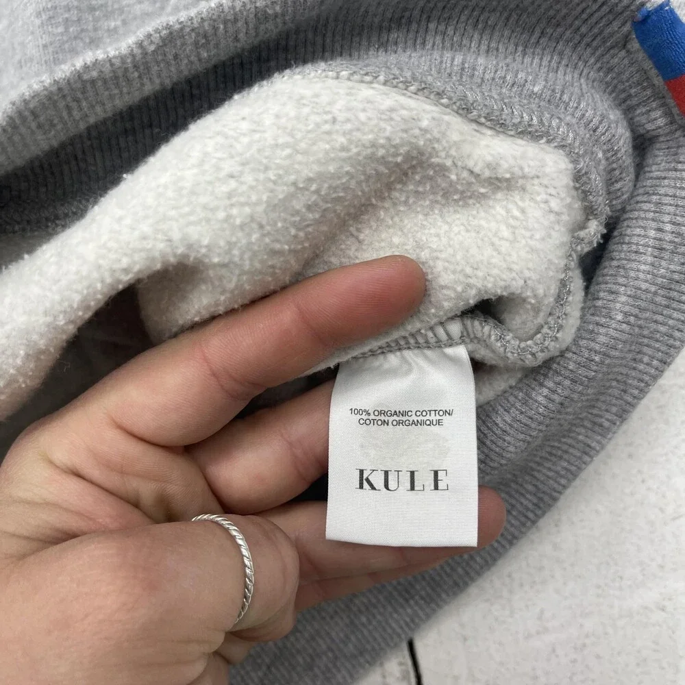 Kule Sweatshirt Womens Medium Gray Apres Ski Graphic Crewneck Organic Cotton - Picture 5 of 8